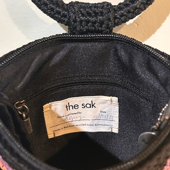 THE SAK Ayla Hand Crocheted Rio Striped Pouch With Top Carry Ring - Picture 9 of 10